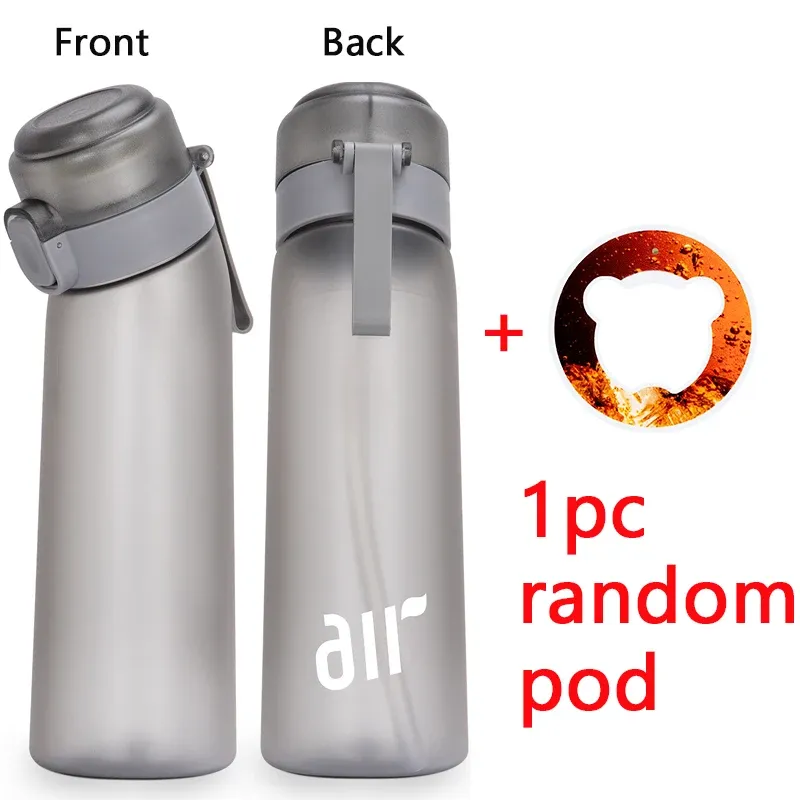 Bouteille d'eau portable transparente avec paille anti-fuite et dosette de saveur aléatoire, adaptée aux sports de plein air 14