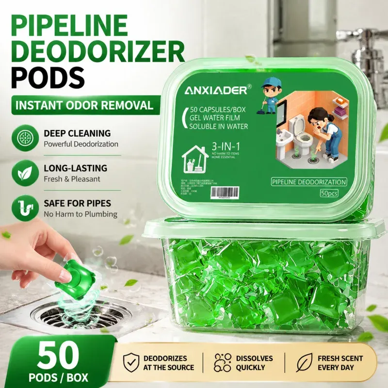 Désodorisant et nettoyant pour égouts, soluble dans l'eau, 50 capsules - Image 1