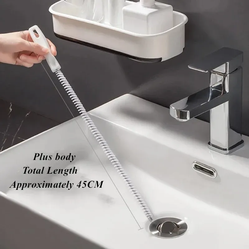 Brosse de débouchage de canalisations, outil flexible de retrait de cheveux pour douche et évier, nettoyeur de canalisations pour salle de bains et cuisine 2