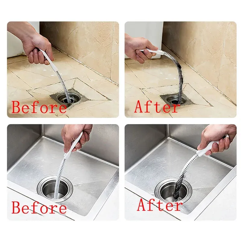 Brosse de débouchage de canalisations, outil flexible de retrait de cheveux pour douche et évier, nettoyeur de canalisations pour salle de bains et cuisine 5