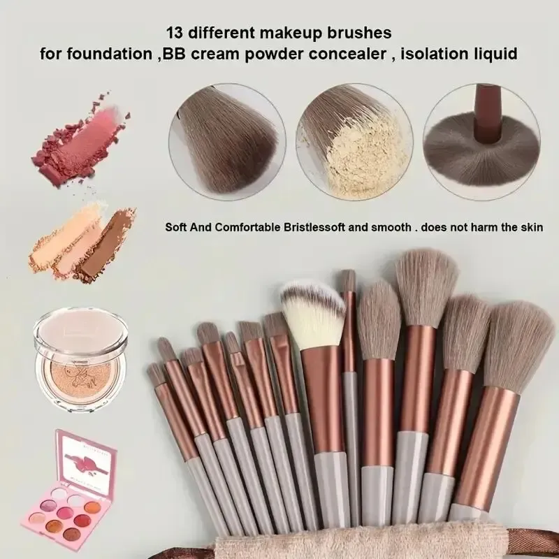 Ensemble de pinceaux de maquillage ultra-doux : fond de teint, poudre, correcteur et Kabuki 2