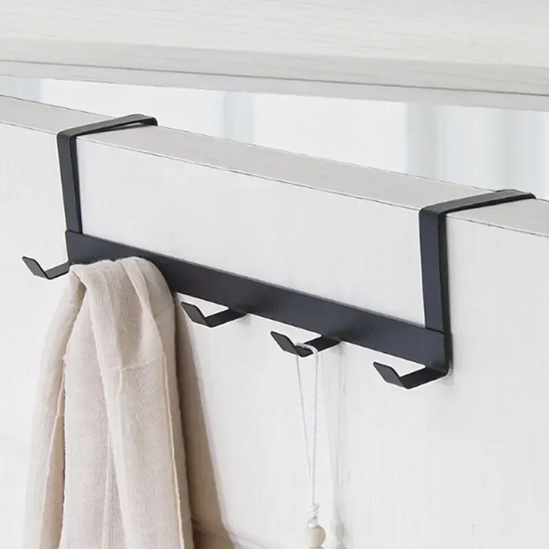 Porte-manteau à 5 crochets à suspendre sur porte pour manteaux, chapeaux et serviettes, idéal pour la salle de bain et la cuisine 3