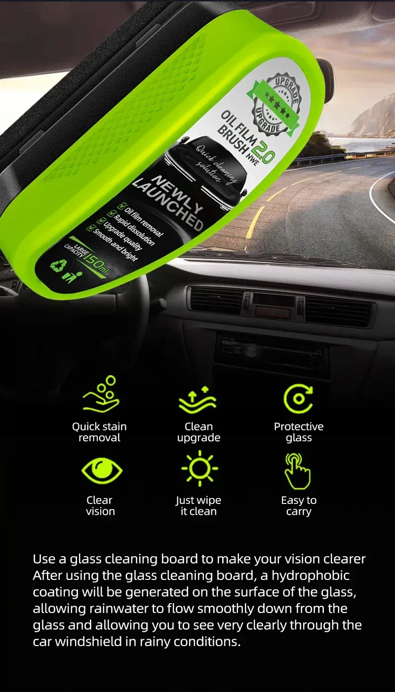 Détail de la brosse de nettoyage pour verre de voiture