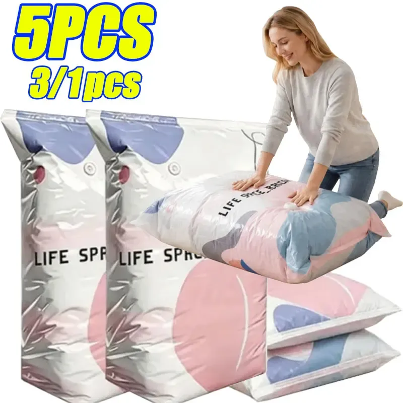 Sacs de rangement sous vide pour vêtements, couettes et bagages – Épais, grande capacité, sans pompe