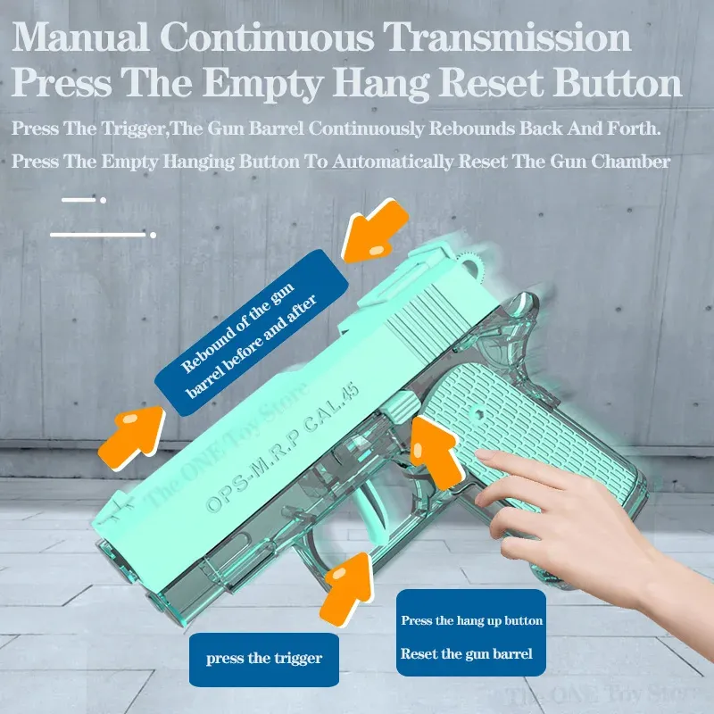 Pistolet à eau M1911 en situation de jeu
