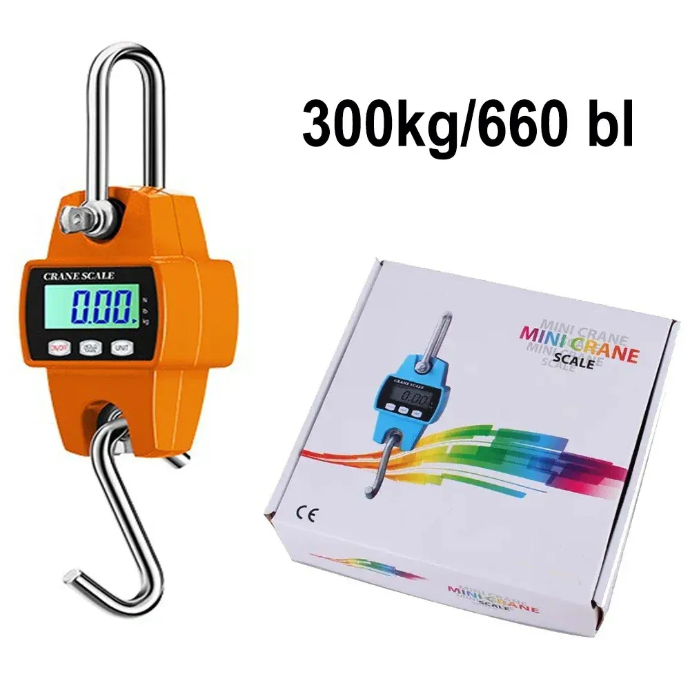 Balance numérique suspendue multifonction 200/300 kg avec écran LCD, pèse-bagages portable pour valises, pêche, vélo et contrôles de charge industriels 12