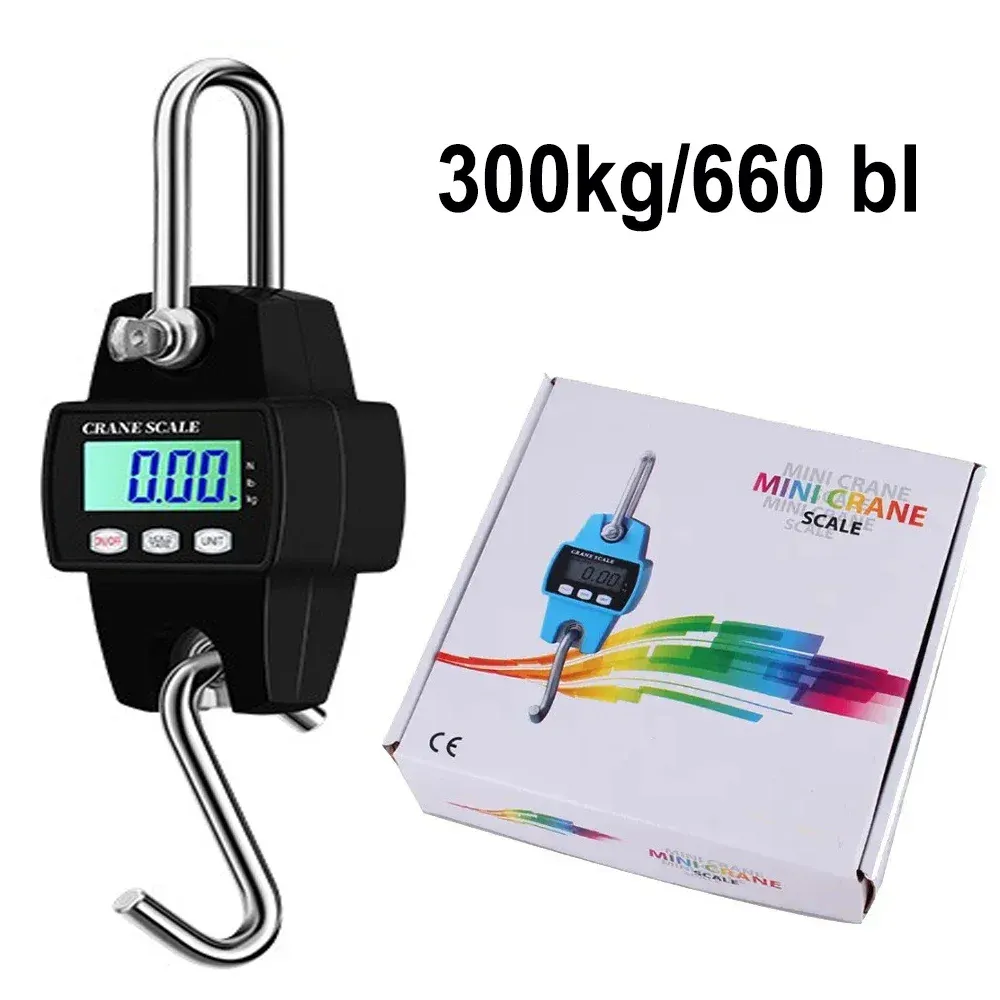 Balance numérique suspendue multifonction 200/300 kg avec écran LCD, pèse-bagages portable pour valises, pêche, vélo et contrôles de charge industriels 7
