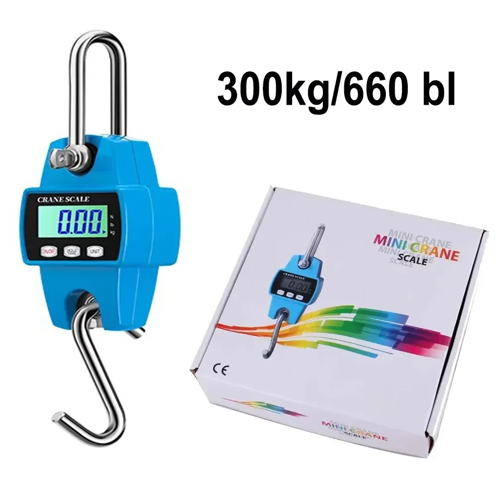 Balance numérique suspendue multifonction 200/300 kg avec écran LCD, pèse-bagages portable pour valises, pêche, vélo et contrôles de charge industriels 8