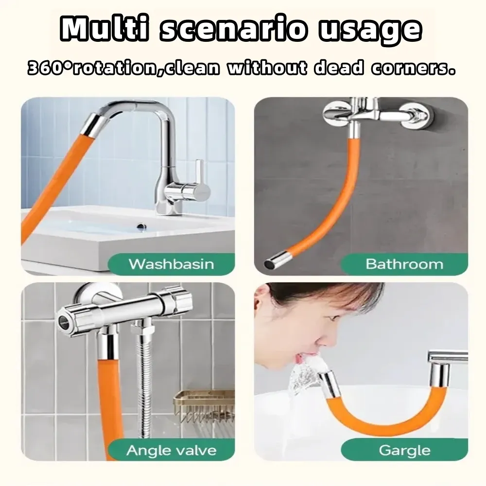 Rallonge de robinet pliable en silicone, 20/30/50 cm, pour cuisine, salle de bain et balcon, tuyau d'extension universel anti-éclaboussures 6