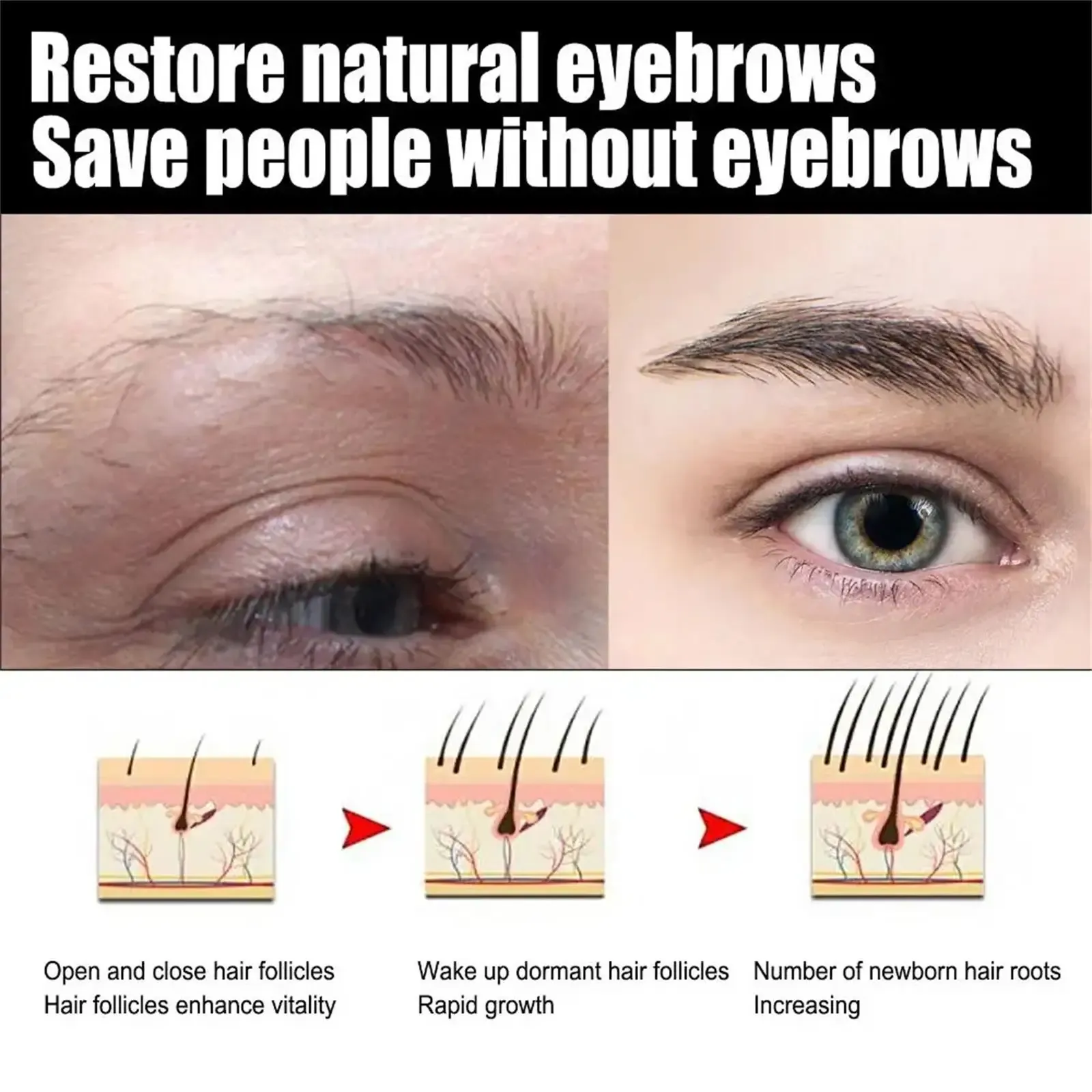 Application du sérum sur les sourcils