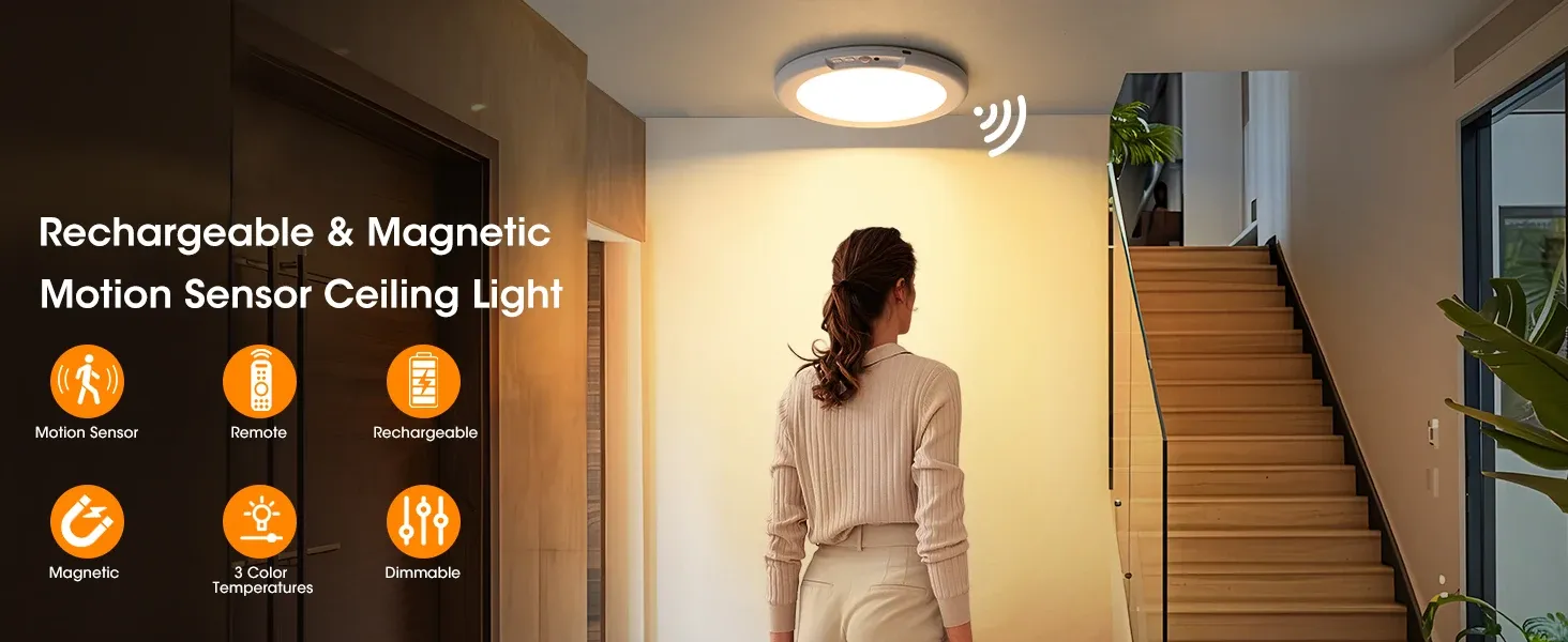 Lampe murale sans fil avec détecteur de mouvement