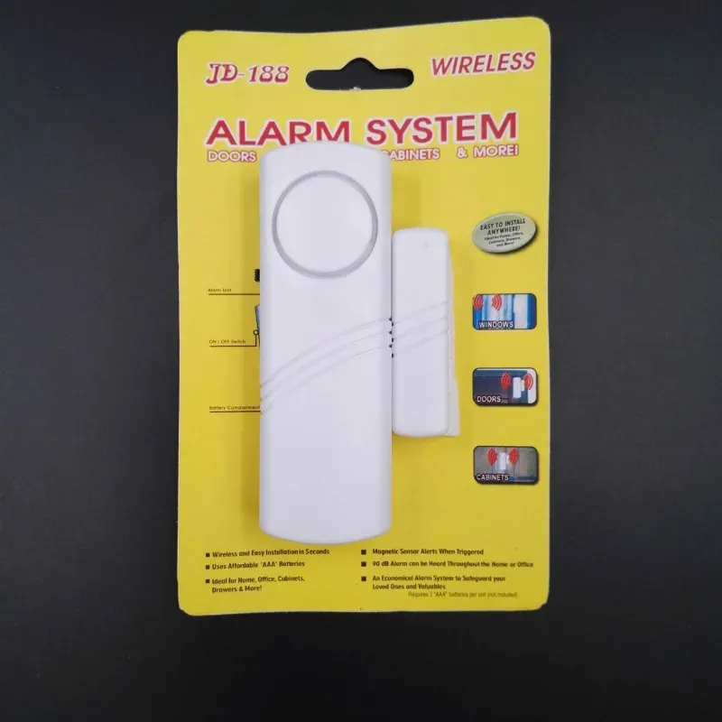 Alarme sans fil pour porte et fenêtre avec capteur magnétique, 90 dB 1