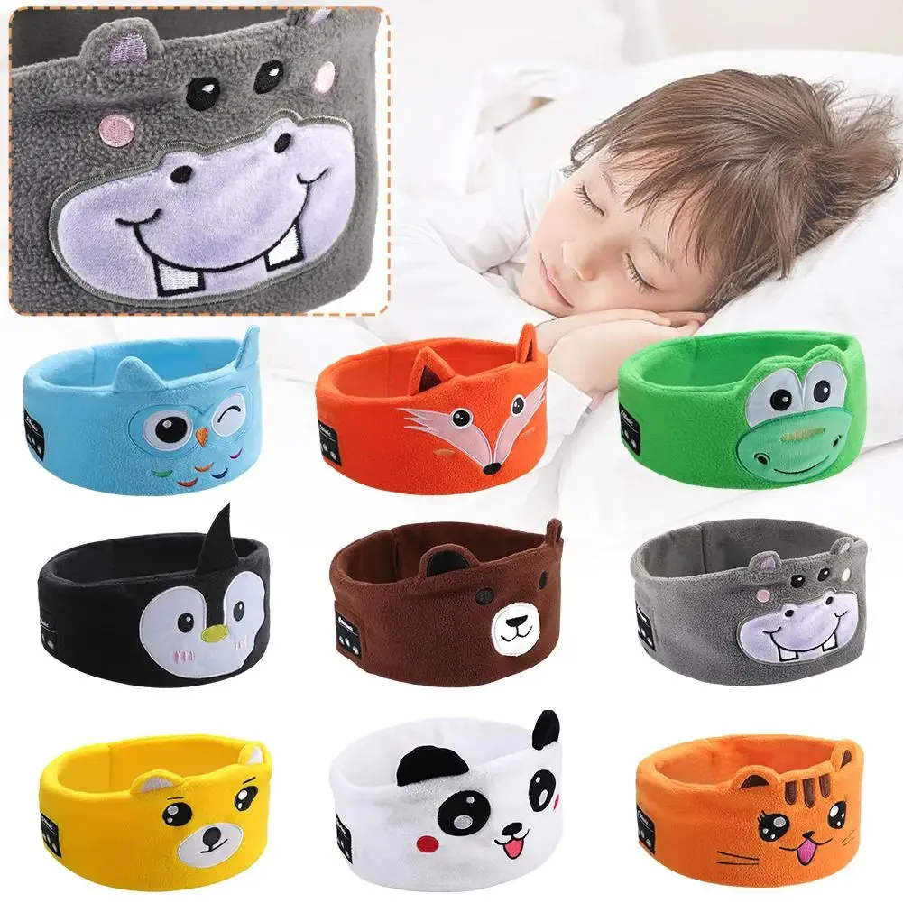 Bandeau musical Bluetooth sans fil pour enfants, casque de sommeil fin avec haut-parleurs, puce Vpig, C1F9 1
