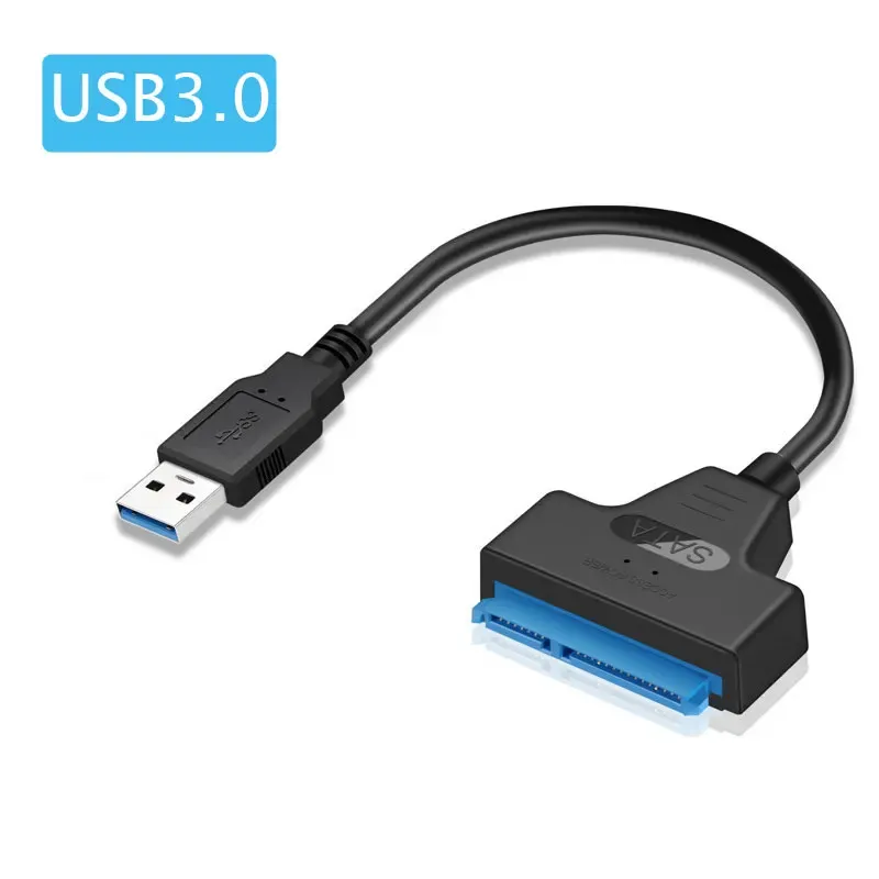 Câble adaptateur SATA vers USB 3.0/2.0, jusqu'à 6 Gbps, pour disque dur externe HDD/SSD 2.5 pouces, SATA 3, 22 broches vers USB 3.0 8
