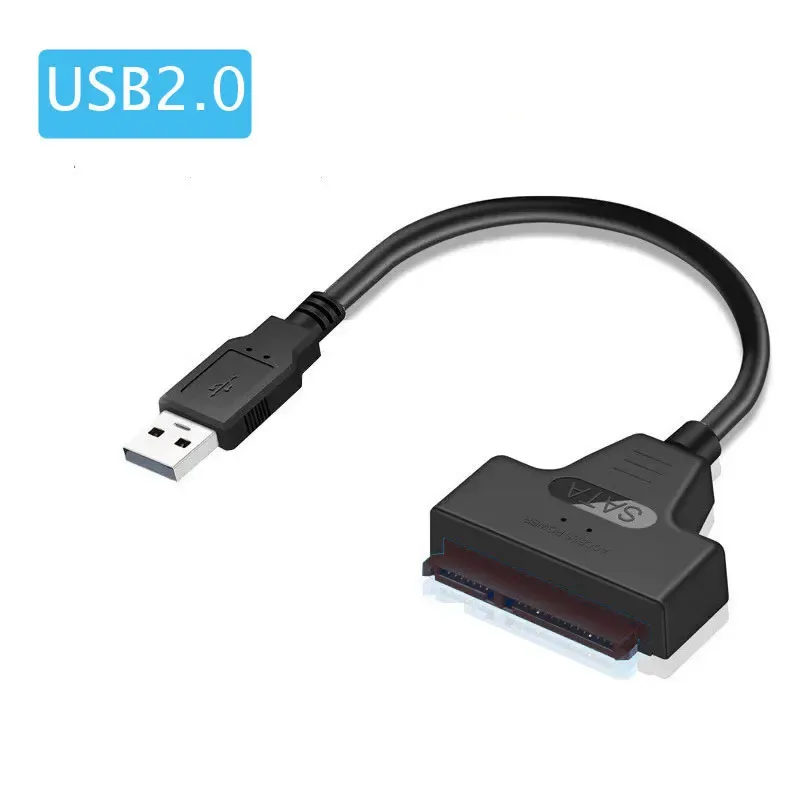 Câble adaptateur SATA vers USB 3.0/2.0, jusqu'à 6 Gbps, pour disque dur externe HDD/SSD 2.5 pouces, SATA 3, 22 broches vers USB 3.0 9