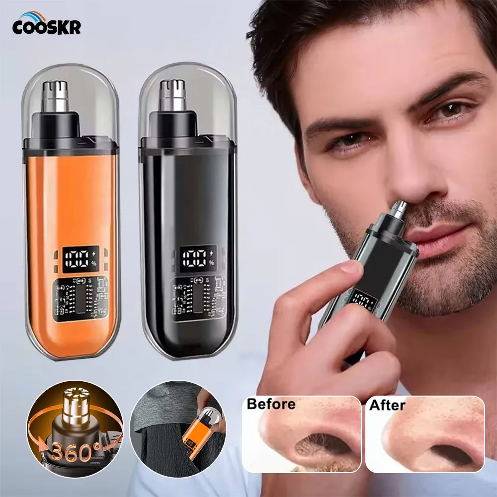 Tondeuse électrique pour poils de nez pour hommes, rechargeable par USB, format portable pour voyage