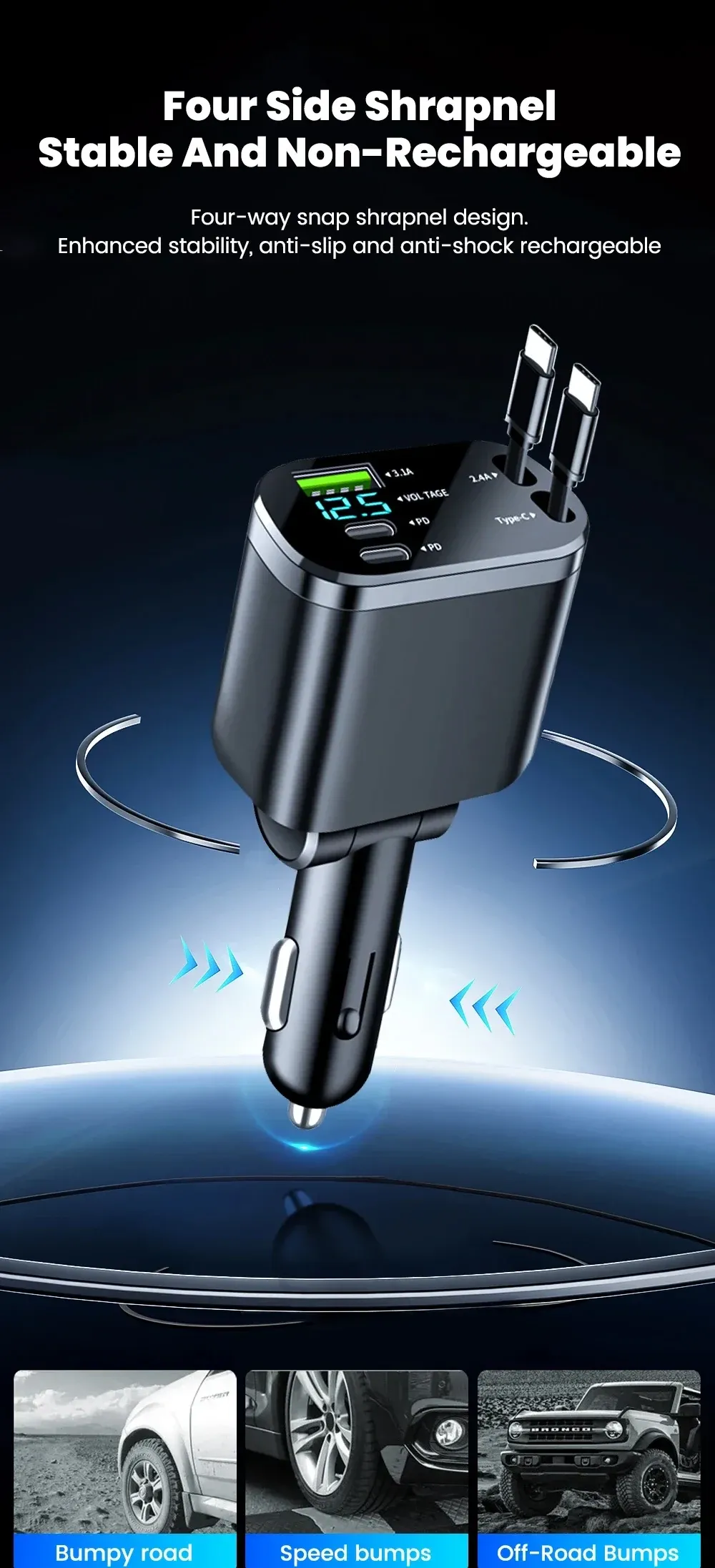 Chargeur KEBIDUMEI dans l'habitacle