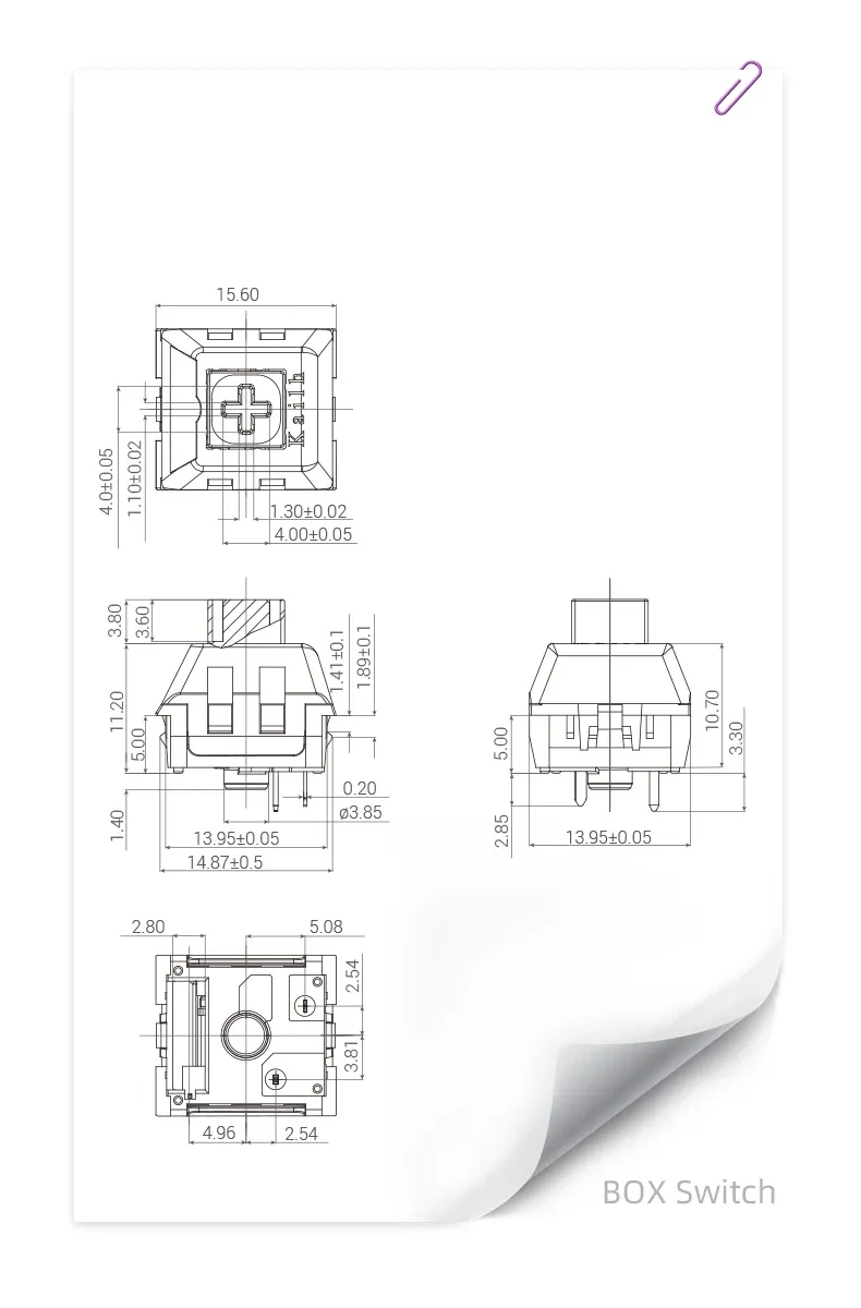 Interrupteur Kailh Box, détail du design