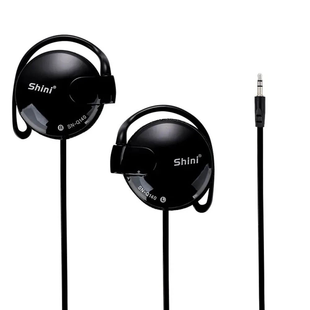 Écouteurs filaires 3,5 mm à crochet d'oreille pour sport, avec basses renforcées, compatibles MP3, ordinateur et téléphone portable
