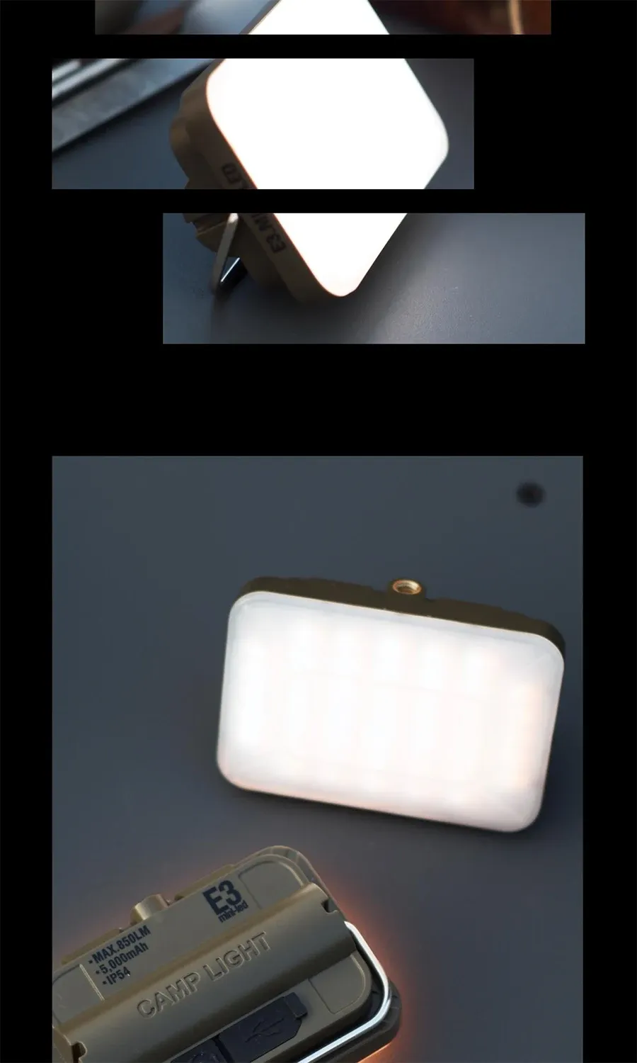 Ambiance lumineuse sous la tente