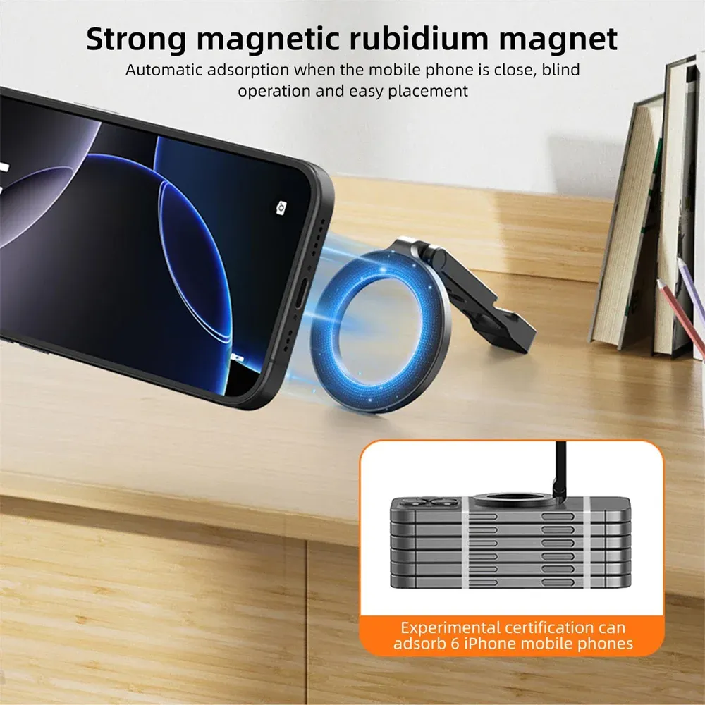 Support de téléphone magnétique MagSafe, trépied pour chaussure froide avec vis 1/4", compatible iPhone et Android, pour bureau, diffusion en direct et vlog 4