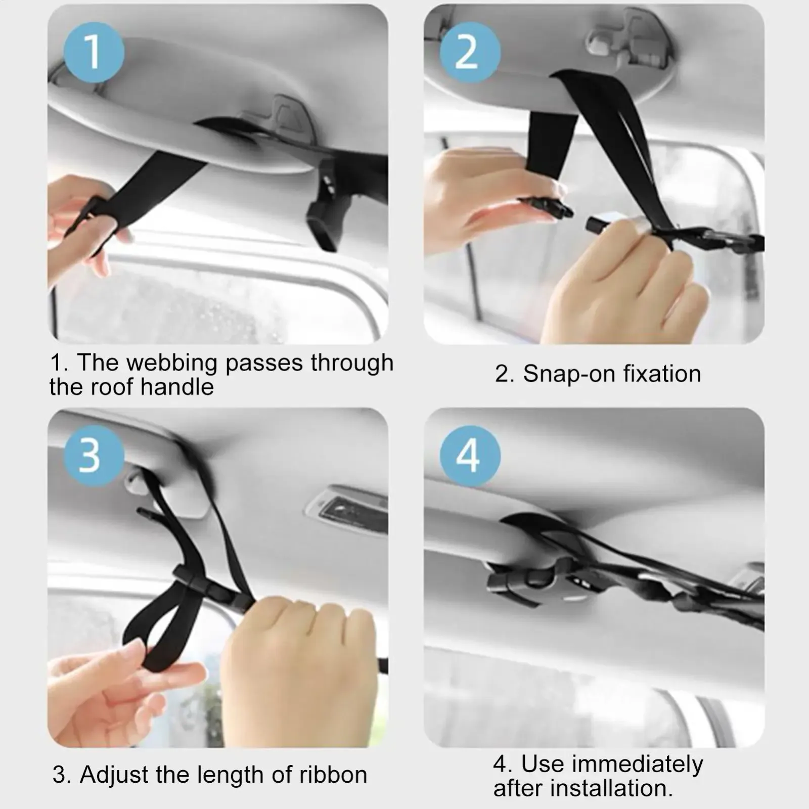 Corde à linge portable pour voiture, vue détaillée