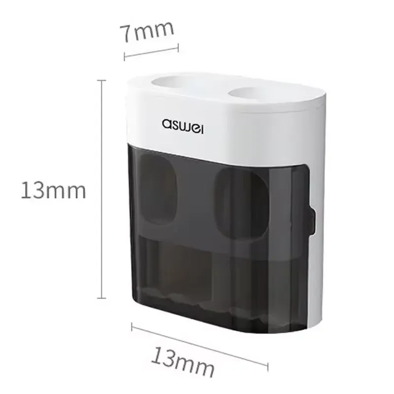 Distributeur mural automatique de dentifrice avec support magnétique pour brosses à dents 7