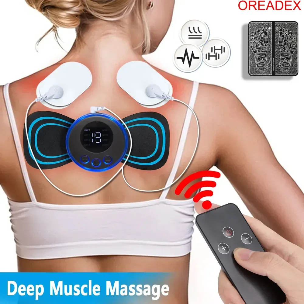 Masseur de cou EMS portable à impulsions basse fréquence, stimulateur musculaire électrique pour le soulagement des douleurs corporelles