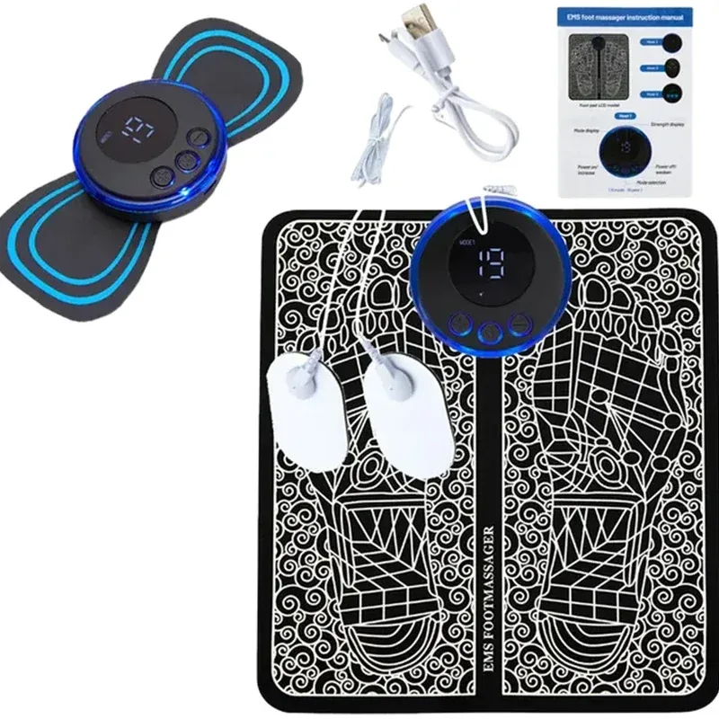Masseur de cou EMS portable à impulsions basse fréquence, stimulateur musculaire électrique pour le soulagement des douleurs corporelles 10