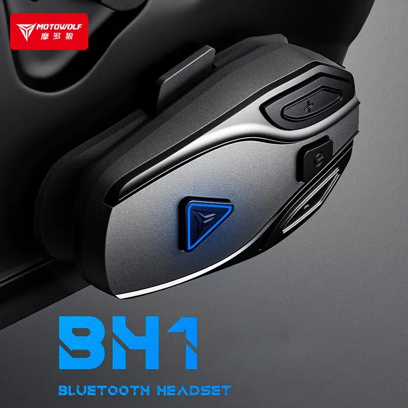 Casque Bluetooth pour moto MOTOWOLF – Longue autonomie, compatible casque intégral et demi-casque - Image 1