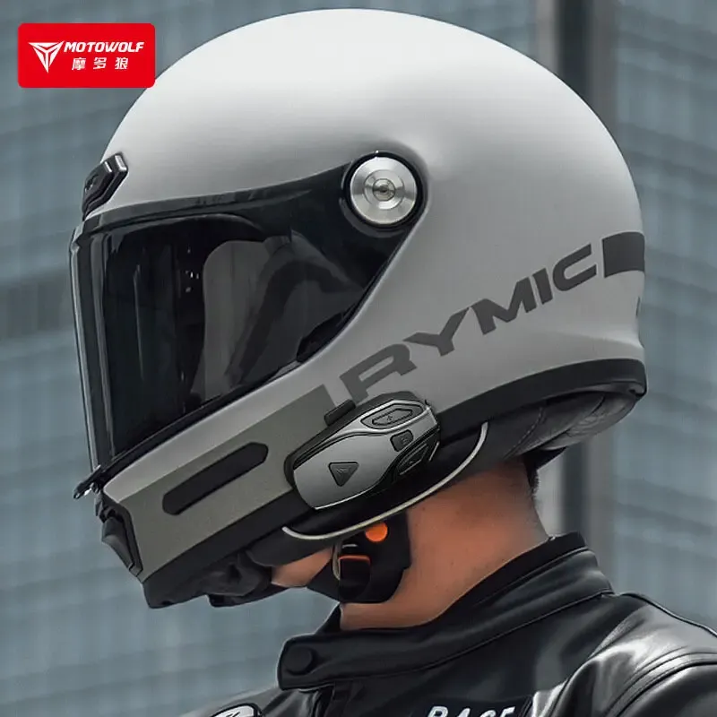 Casque Bluetooth pour moto MOTOWOLF – Longue autonomie, compatible casque intégral et demi-casque 3