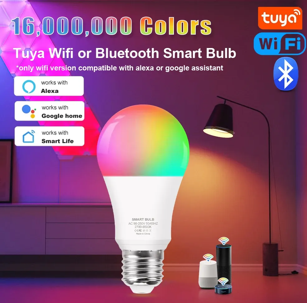 Ampoule intelligente LED E27 RGB en situation