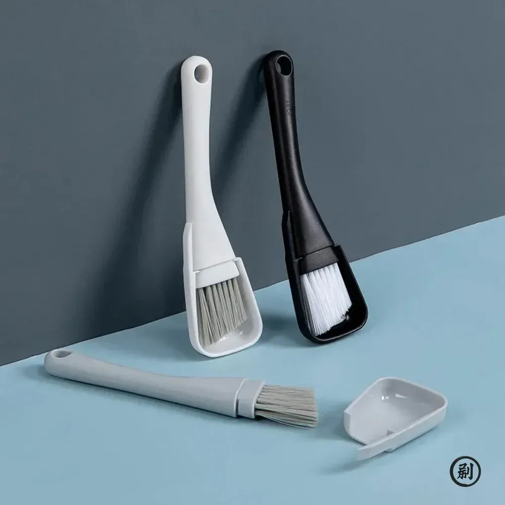 Brosse de nettoyage 2 en 1 pour rainures de fenêtre avec pelle à poussière, kit d'outils de nettoyage ménager 3