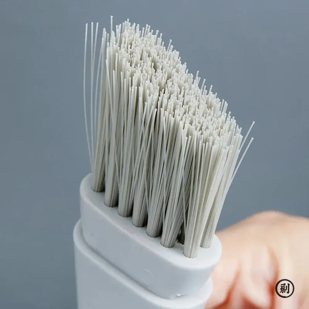 Brosse de nettoyage 2 en 1 pour rainures de fenêtre avec pelle à poussière, kit d'outils de nettoyage ménager 5