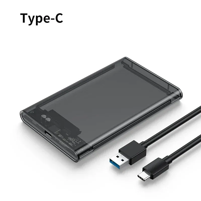 Boîtier de disque dur externe USB 3.0 2,5 pouces, transparent, compatible SATA HDD et SSD 9