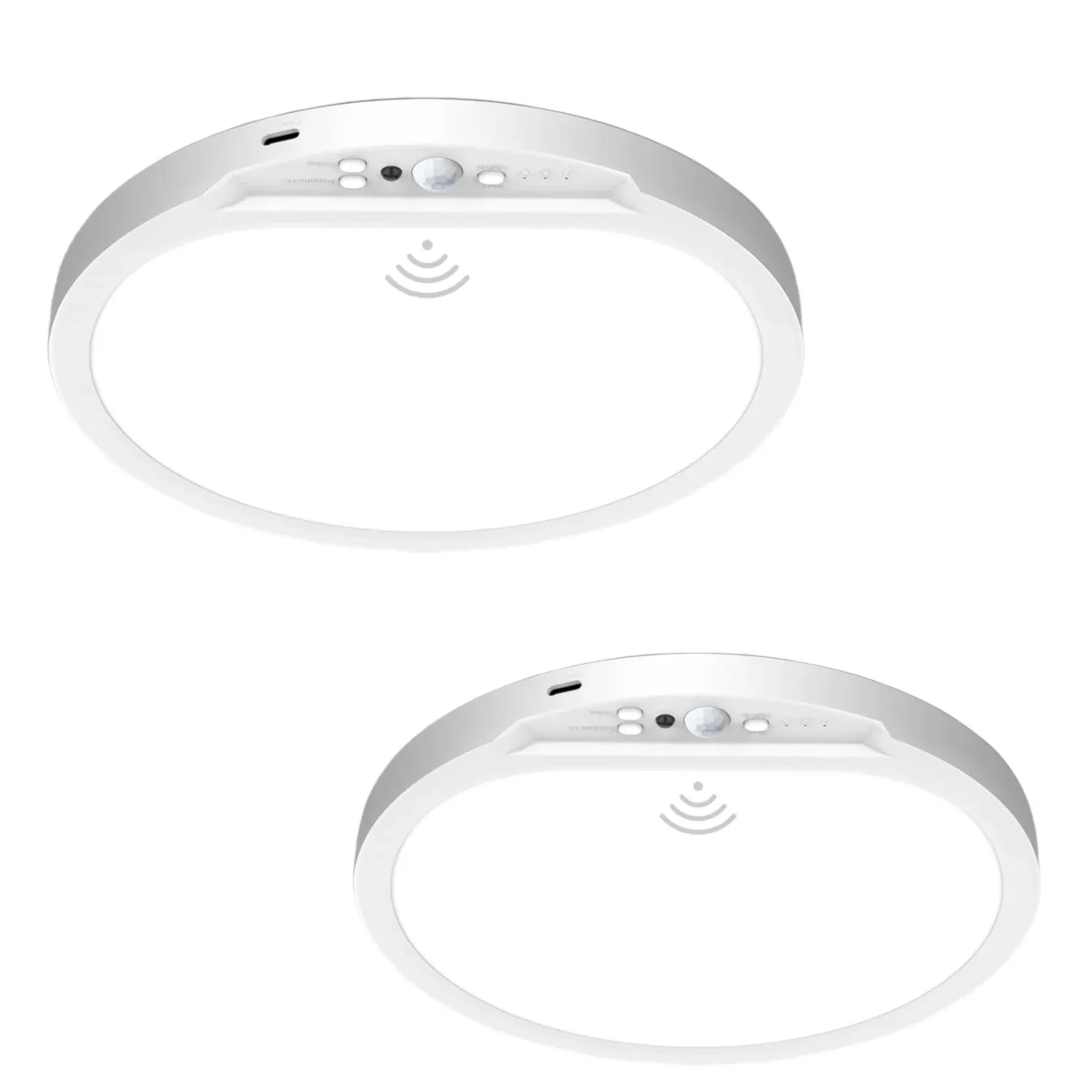 Plafonnier rechargeable à détecteur de mouvement avec télécommande, plafonnier magnétique sans fil 5 couleurs à piles, à intensité variable, avec minuterie 7