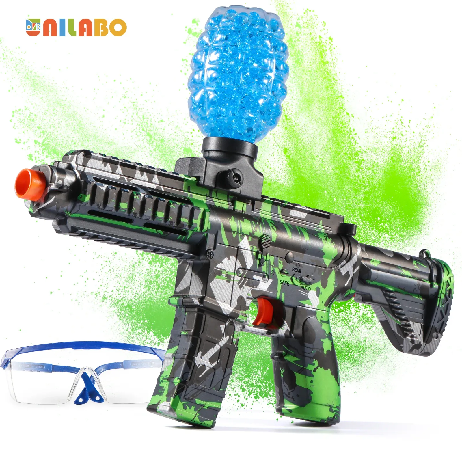 Pistolet à billes électrique M416 haute vitesse, finition métallique, rechargeable, pour jeux en plein air et fêtes (billes non incluses) 3