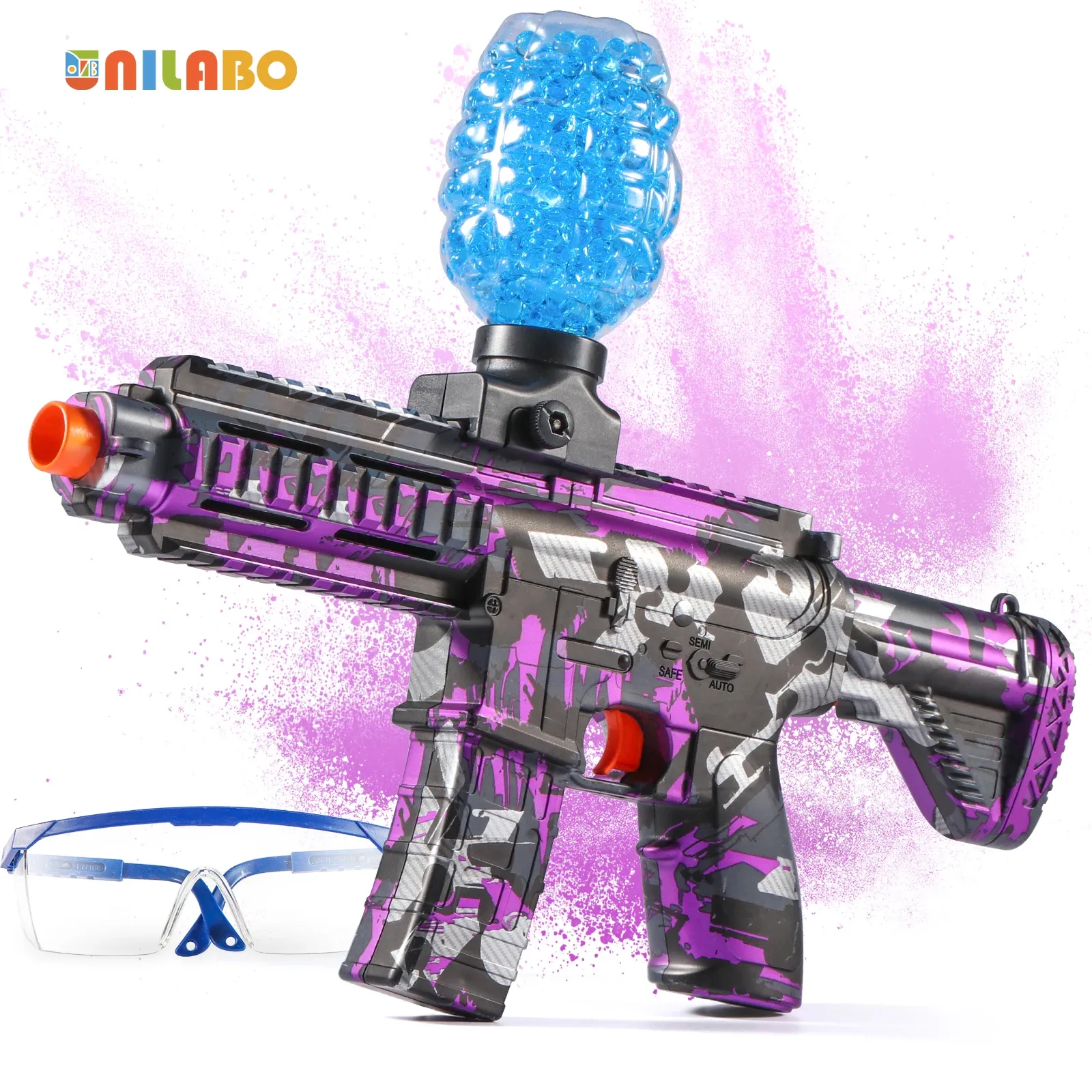 Pistolet à billes électrique M416 haute vitesse, finition métallique, rechargeable, pour jeux en plein air et fêtes (billes non incluses) 4