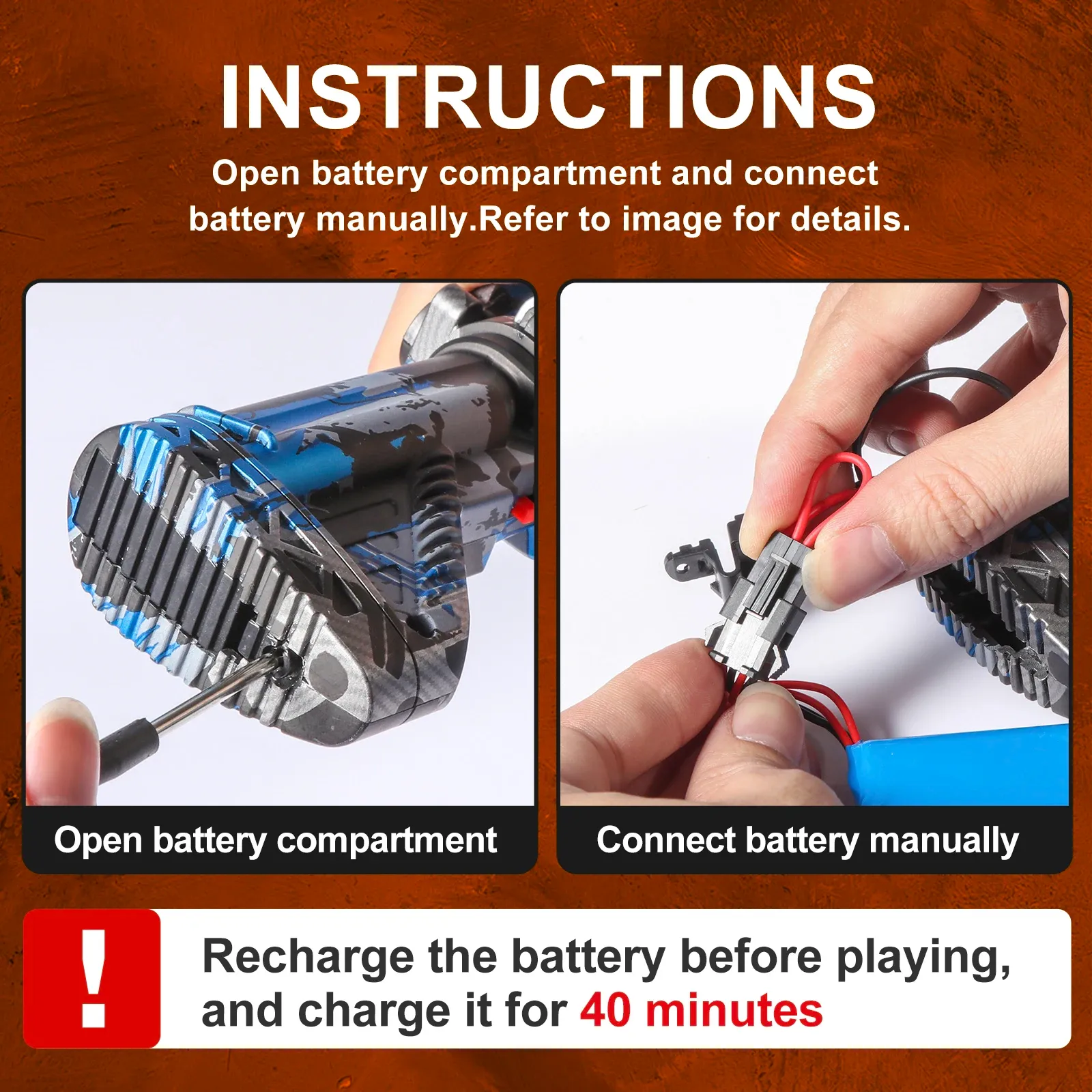 Pistolet à billes électrique M416 haute vitesse, finition métallique, rechargeable, pour jeux en plein air et fêtes (billes non incluses) 6