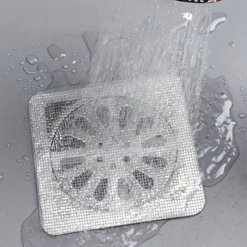 Filtre à cheveux jetable en maille à coller pour siphon de sol de douche, lot de 10, 20 ou 30 2