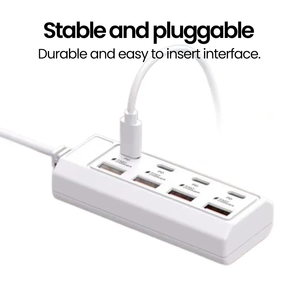 Prise électrique USB 8 en 1, 25 W à charge rapide 6