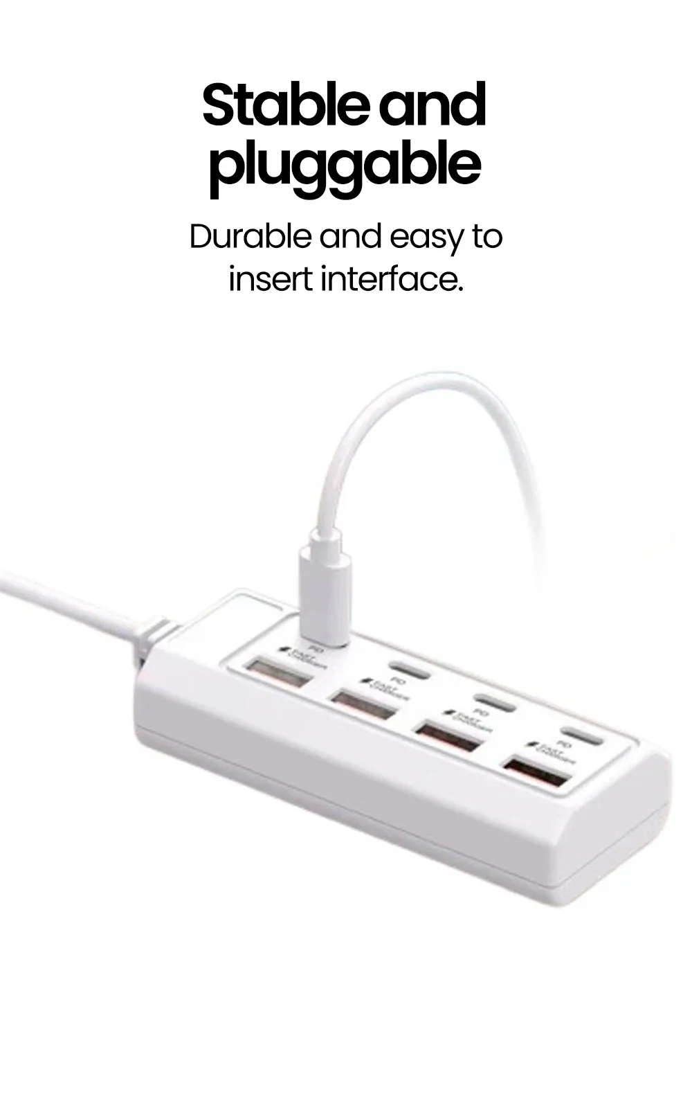 Multiprise USB 8 en 1 finitions et détails