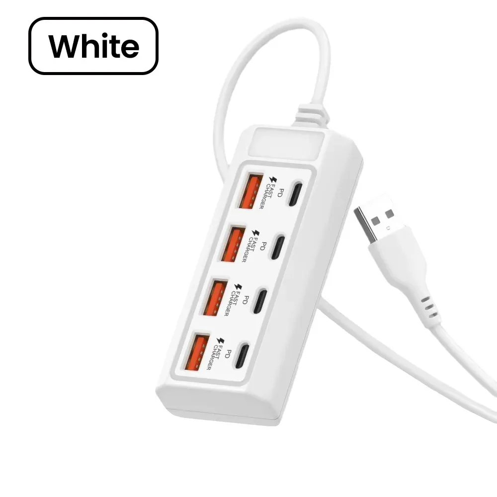 Prise électrique USB 8 en 1, 25 W à charge rapide 7