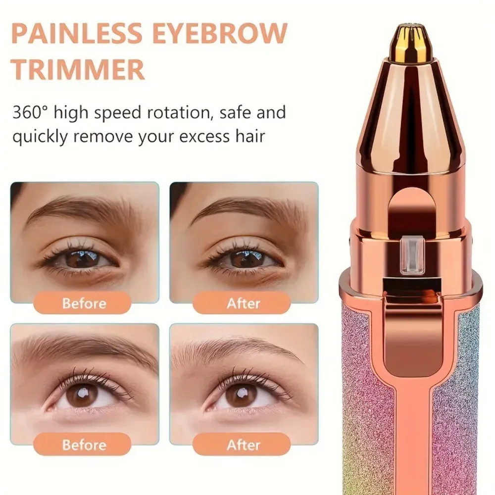 Rasoir électrique 2 en 1 pour femmes : épilation faciale et rasoir à sourcils indolore 3