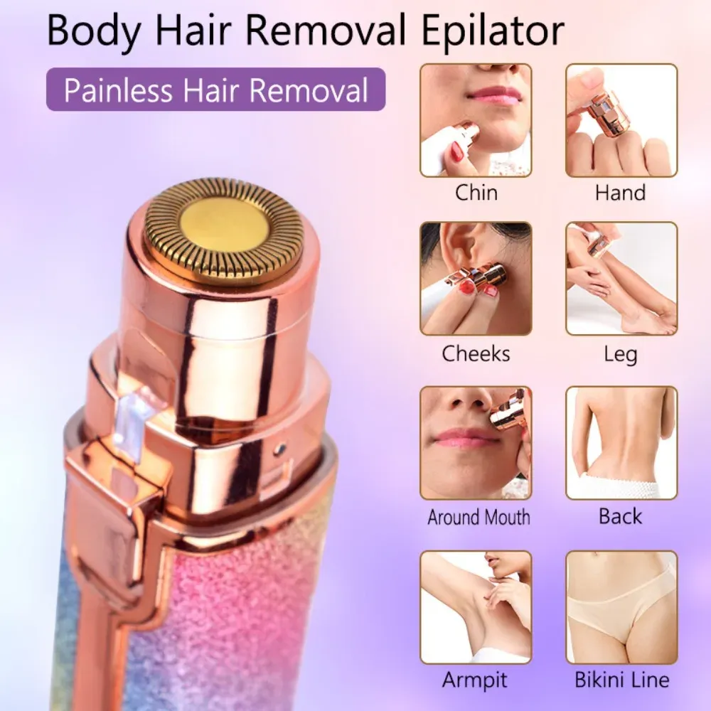 Rasoir électrique 2 en 1 pour femmes : épilation faciale et rasoir à sourcils indolore 4
