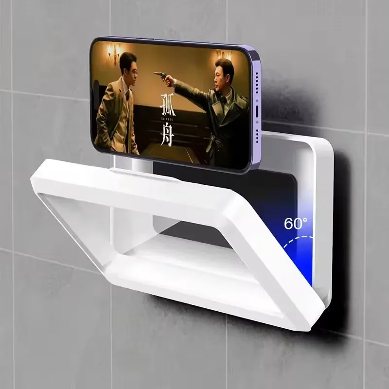Support étanche pour téléphone à fixation murale pour salle de bain