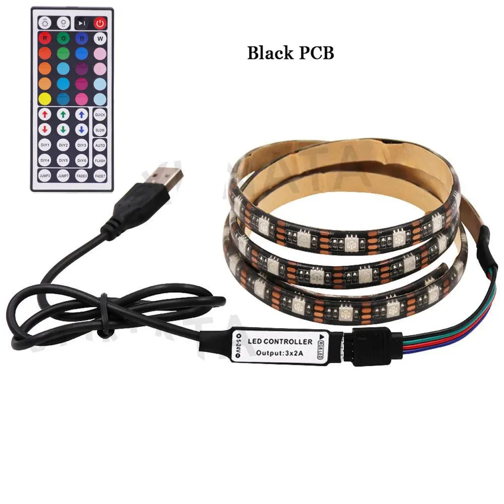 Bande LED RGB USB 5 V 5050 avec télécommande 24 ou 44 touches, flexible et étanche, rétroéclairage TV 9