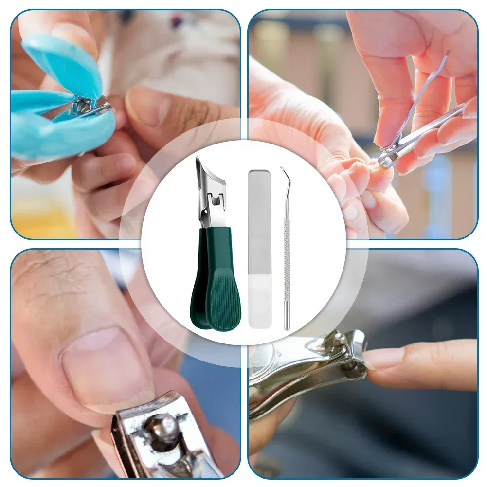 Coupe-ongles incliné anti-éclaboussures pour ongles épais et durs, coupe-ongles portable, outil de manucure 2