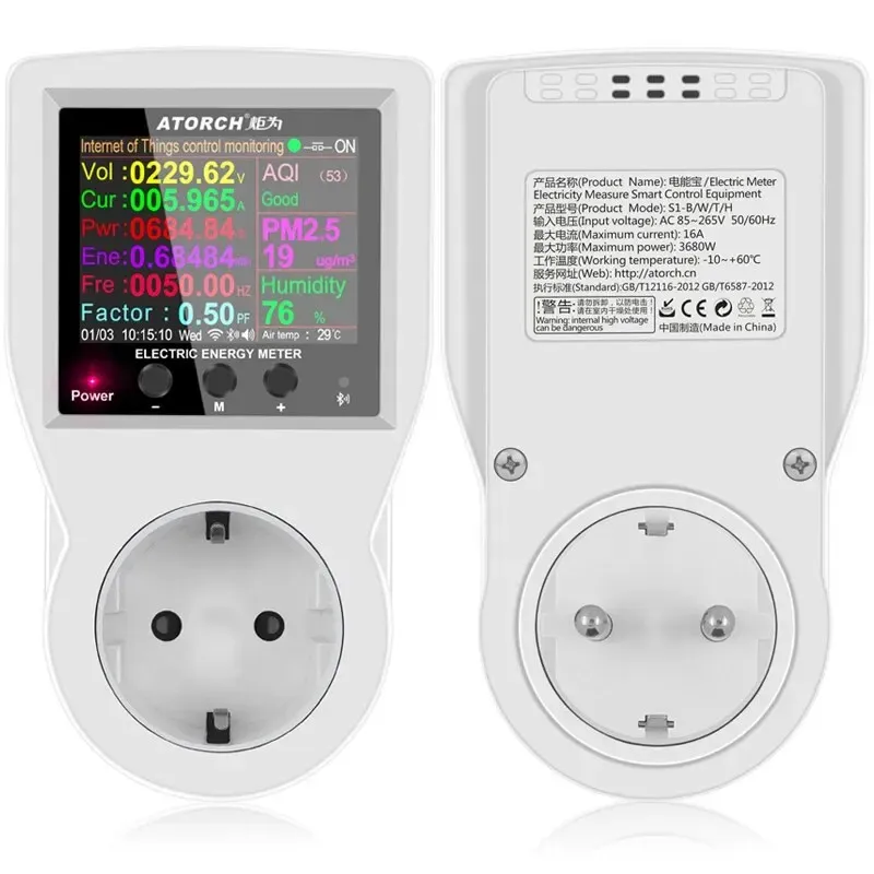 Prise intelligente Tuya WiFi 16 A, 85-265 V, avec wattmètre numérique et compteur d'énergie (kWh) 4