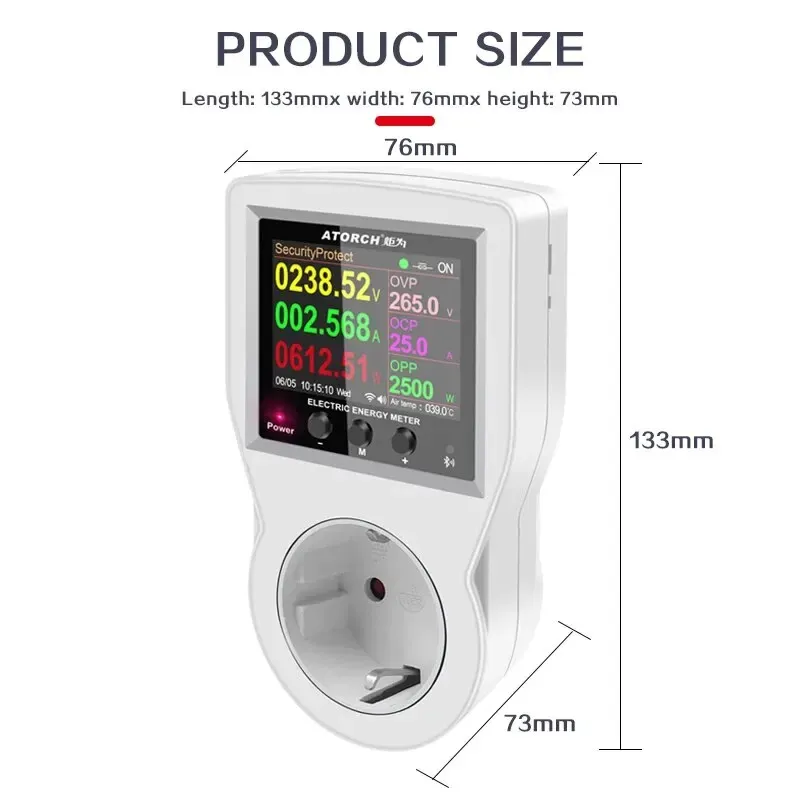 Prise intelligente Tuya WiFi 16 A, 85-265 V, avec wattmètre numérique et compteur d'énergie (kWh) 5
